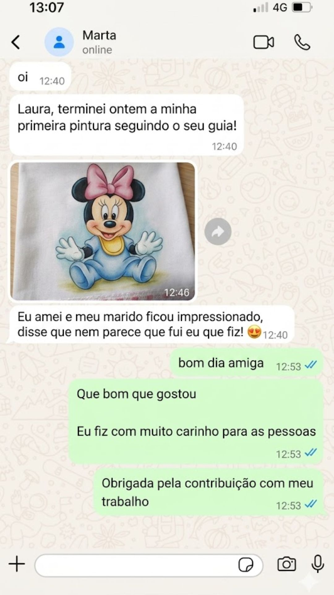 Depoimento de Marta no WhatsApp